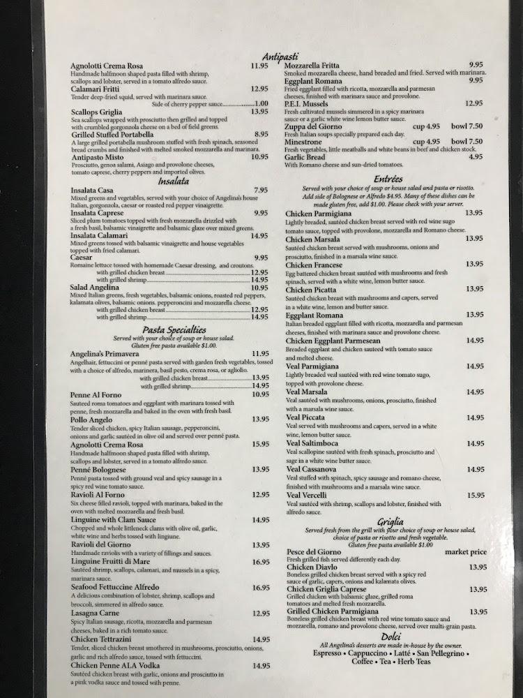 Angelina's Ristorante Italiano Menu image 1